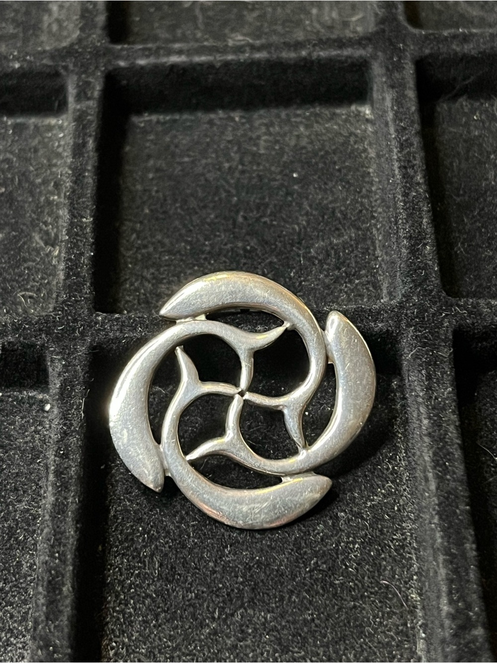 Vintage artisan pendant sterling silver dolphins St Brendan Cross Celtic Lovell